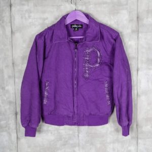 Marc Buchanan Pelle Pelle Womens Vintage Bomber Purple Jacket