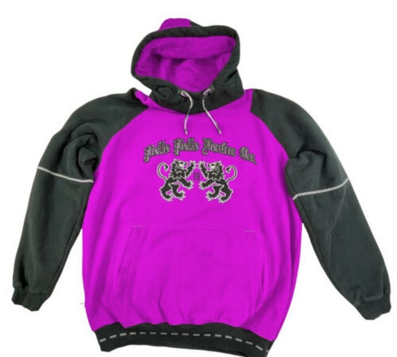 Pelle Pelle Denim Co Mens Pink Black Pullover Hoodie