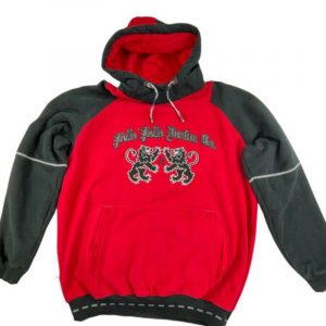 Pelle Pelle Denim Co Mens Red Black Pullover Hoodie