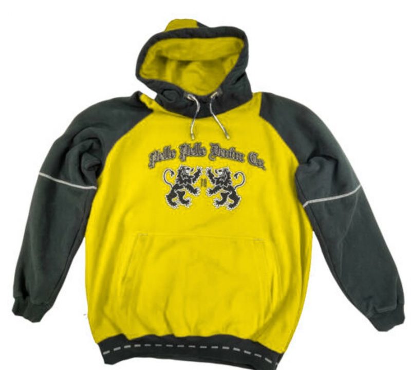 Pelle Pelle Denim Co Mens Yellow Black Pullover Hoodie