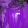 Pelle Pelle Fur Trim Bomber Purple Jacket