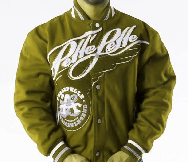 Pelle Pelle Mens American Legend Olive Varsity Jacket