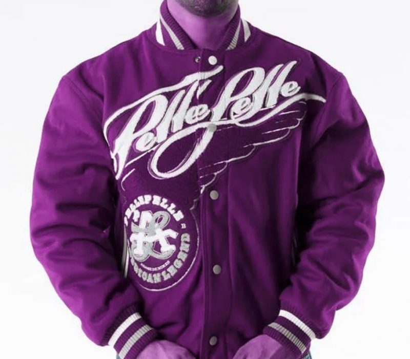 Pelle Pelle Mens American Legend Purple Varsity Jacket
