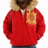 Pelle Pelle Red Top Brass Fur Hood Jacket