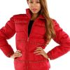 Pelle Pelle Womens Chain Bubble Red Puffer Jacket