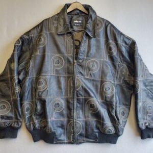 Vintage Pelle Pelle Marc Buchanan Embroidered Logos Leather Jacket