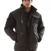 Pelle Pelle Gator Trimmed Quilt Black Coat