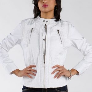 Pelle Pelle Ladies Houndstooth Track White Jacket