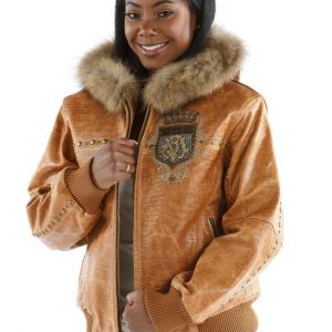 Pelle Pelle Ladies Mb Emblem Brown Leather Jacket