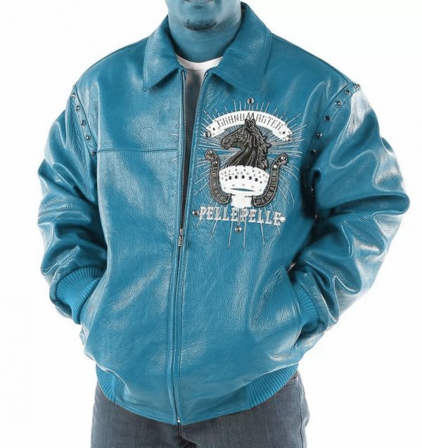 Pelle Pelle Mens Grand Master Turquoise Jacket