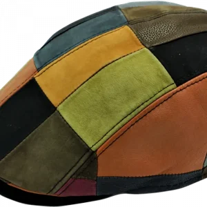 Pelle Pelle Patchwork Flat Genuine Leather Cap