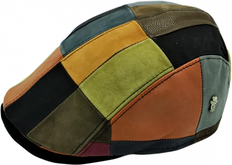 Pelle Pelle Patchwork Flat Genuine Leather Cap