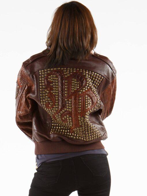 Ladies Pelle Pelle Mb Bomber Brown Leather Jacket