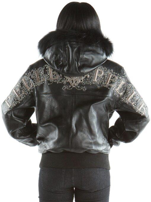 Ladies Pelle Pelle Shoulder Crest Black Leather Jacket