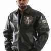 Pelle Pelle Encrusted Black Varsity Leather Jacket