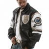 Pelle Pelle Encrusted Varsity Navy Plush Jacket