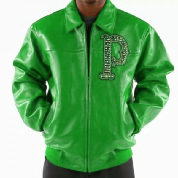 Pelle Pelle Green Immortal Studded Leather Jacket