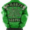 Pelle Pelle Green Immortal Studded Leather Jacket