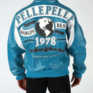 Pelle Pelle Turquoise White World’s Best 1978 Studded Jacket