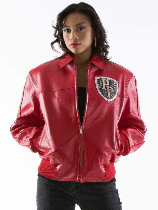 Pelle Pelle Women’s Encrusted Varsity Leather Jacket