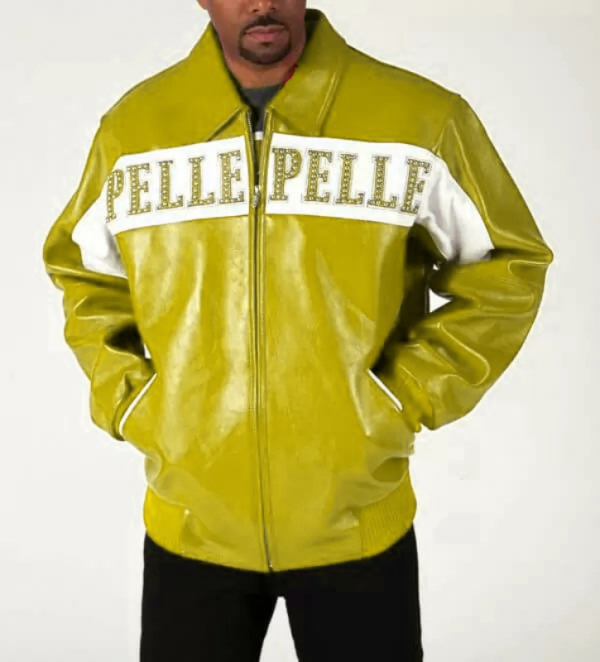 Pelle Pelle Yellow White World’s Best 1978 Studded Jacket