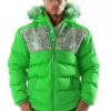 Pelle Pelle Snakeskin Bubble Green Coat