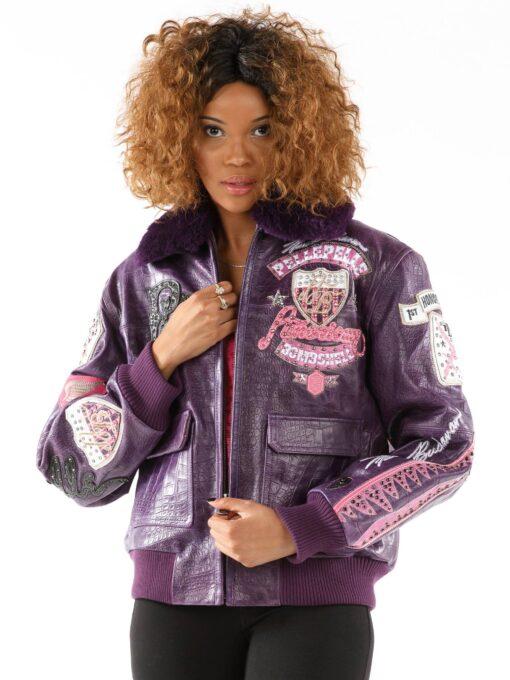 American Bruiser Purple Bombshell Pelle Pelle Jacket