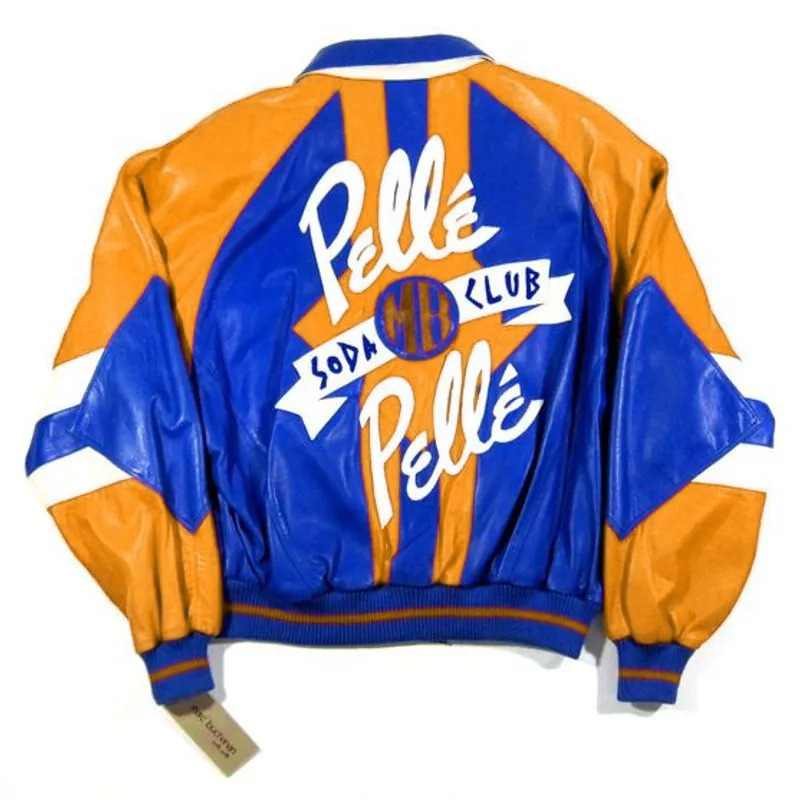 Early 90S Vintage Pelle Pelle Mustard Soda Club Jacket