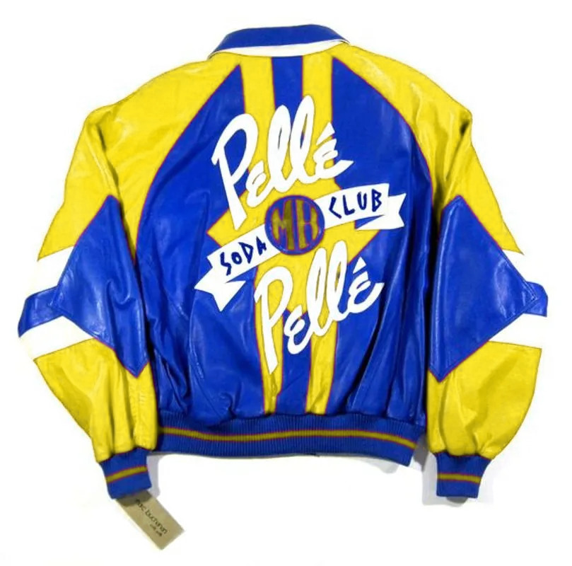 Early 90S Vintage Pelle Pelle Yellow Soda Club Jacket