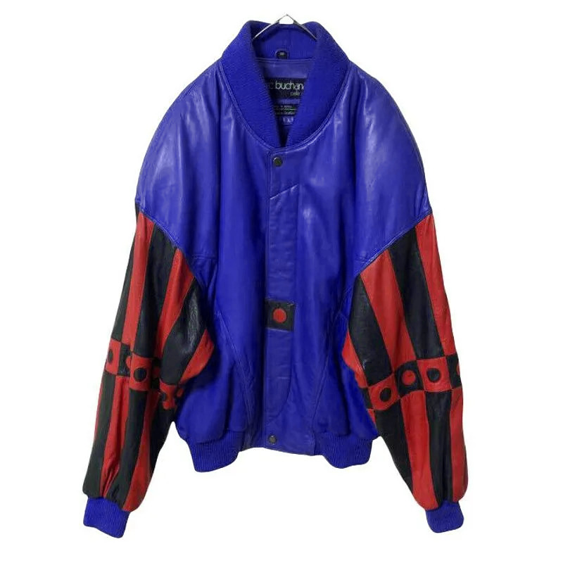 Pelle Pelle 90s Marc Buchanan Blue Leather Jacket