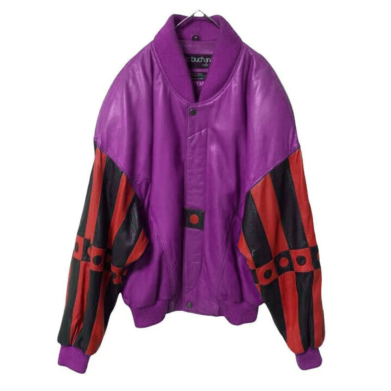 Pelle Pelle 90s Marc Buchanan Light Purple Leather Jacket