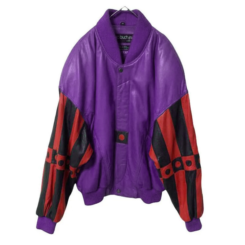 Pelle Pelle 90s Marc Buchanan Purple Leather Jacket