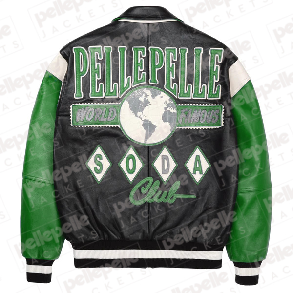 World Famous Soda Club Dull Green Plush Jacket