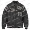 Pelle Pelle Black Encrusted Varsity Plush Jacket