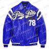 Pelle Pelle Blue Encrusted Varsity Plush Jacket