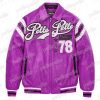 Pelle Pelle Light Purple Encrusted Varsity Plush Jacket
