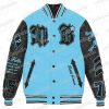 Pelle Pelle New Varsity Turquoise and Black Plush Jacket