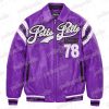 Pelle Pelle Purple Encrusted Varsity Plush Jacket