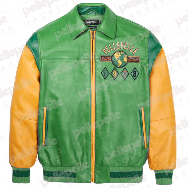 World Famous Multicolor Green Soda Club Plush Jacket