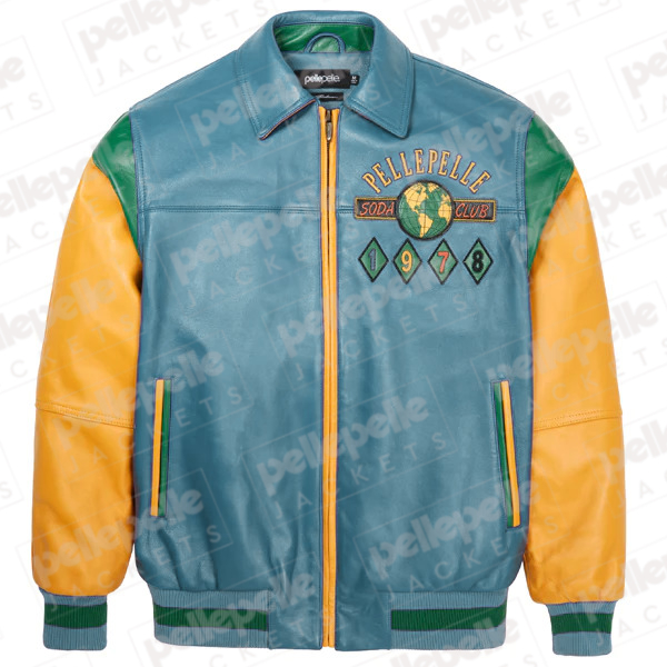 World Famous Multicolor Turquoise Soda Club Plush Jacket